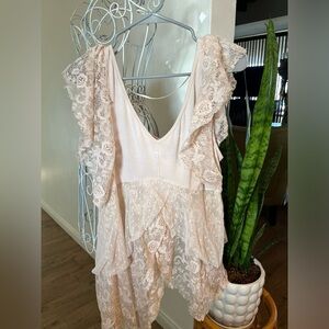 Free People Top with Lace shoulders and bottoms